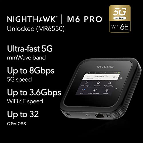 NETGEAR Nighthawk M6 Pro 5G mmWave WiFi 6E Mobile Hotspot Router