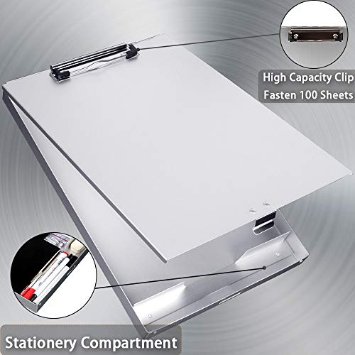 ROCOFF Metal Clipboard with Storage Letter Size Aluminum Clipboards