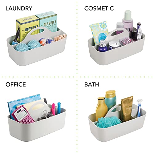 mDesign Plastic Portable Nursery Storage Organizer Caddy Tote Divided