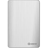 DREVO P1 Lite 1TB Portable External Hard Drive USB 3.0 UASP Support Slim Aluminium Storage Device for Laptop/PC/MAC/PS4, Silver