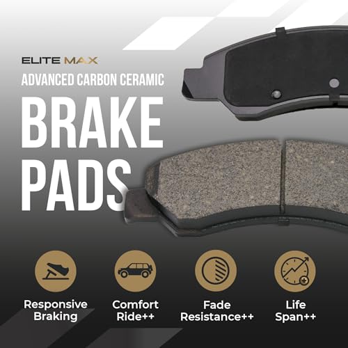 Max Advanced Brakes Front & Rear Brake Kit Compatible With 2013-2015 2016 2017 2018 2019 Ford Explorer Flex Taurus Replacement Drilled Slotted Black Coated Disc Brake Rotors and Ceramic Brake Pads