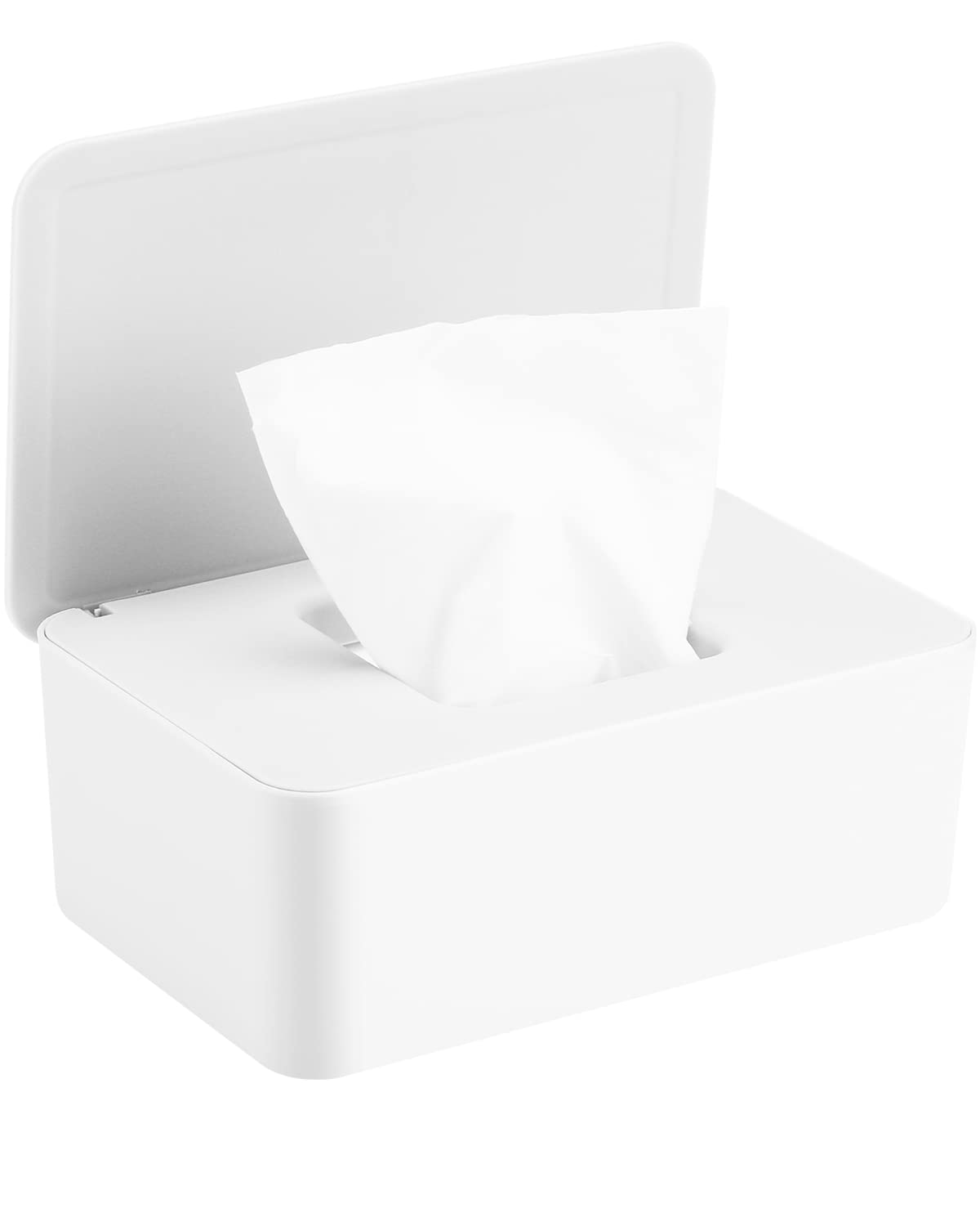 Wet Wipes Dispenser Box, Baby Wipes Dispenser, Toilet Wipes Dispenser Box Dry Tissue Wipes Napkin Box Cover Holder Keep Wipes Fresh with Lid Seal Dustproof for Home Office Organiser Storage, White
