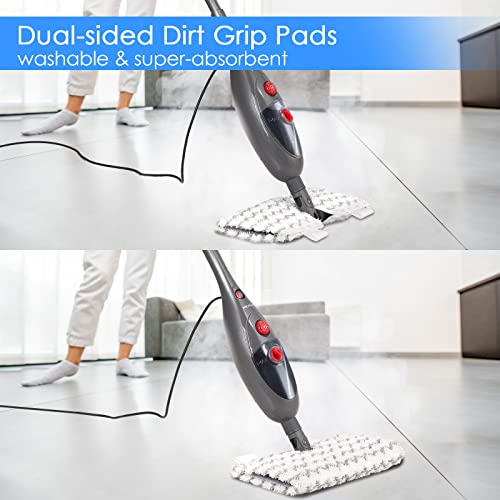 Moolan steam Mop, 12in1 MultiFunctional Floor Steamer Cleaner with Dualsided Dirt Grip Pads