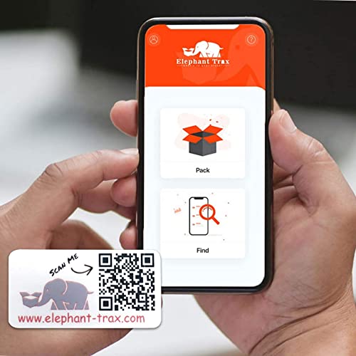 Elephant Trax Smart Storage QR Labels for Organizing, Moving, Storage