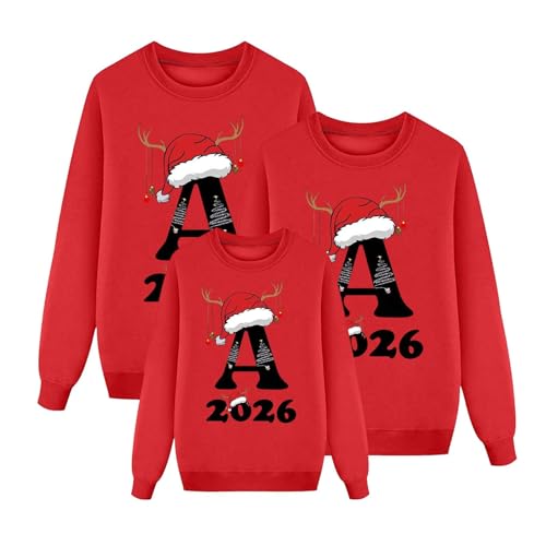 Christmas Jumpers Family Funny Letter Printed Casual Sweatshirts Crewneck Soft Pullover Jumpers For Home Party Holiday Loose Womem Men Kid Xmas Jumper Lightweight Couple Sweatshirts