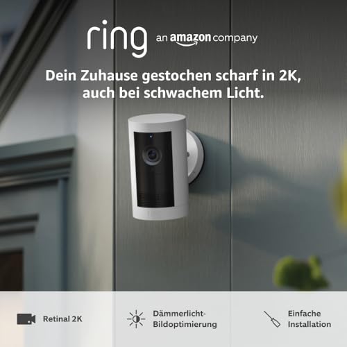 Ring Außenkamera Plus Akku (Outdoor Camera Plus neueste generation) | 2K-Weitwinkelvideo | Kabellose Überwachungskamera zur Selbstinstallation | 30-tägiger Gratiszeitraum für Ring-Abonnement 6