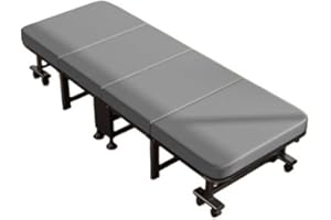 Portable Bed Home Lounge Chair, Hospital Care, Single Bed, Office Nap, Folding(Black,Medium)