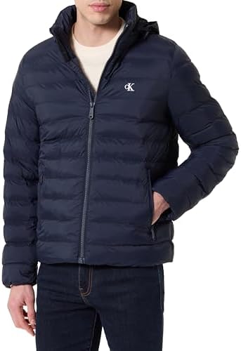 Cazadora acolchada Hombre Nylon Hooded Puffer con capucha, Azul (Dark Sapphire), M