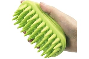 ZOOPOLR Pet Silicone Shampoo Brush for Long & Short Hair Medium Large Pets Dogs Cats,Shower Wash Curry Brush,Dog hair Products Accessories Dog Back Massage for Long & Short Hair Small Large Pets Dogs(Green)