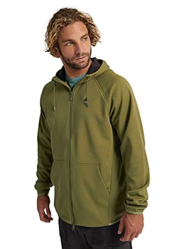 Burton Men's Crown Weatherproof Full-Zip Fleece Jacket - Water-Resistant Hooded Fleece For Outdoor & Casual Wear