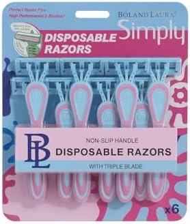 Savdi Razor Disposable Razors, 6 Pieces, Anti-Slip Handle, Triple Blade, with Aloe ...