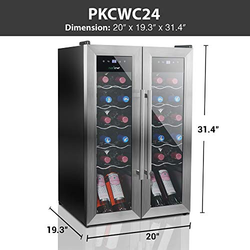 NutriChef PKCWC24 Cooler for White and Red Wines Chiller, Freestanding