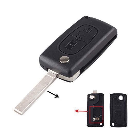 Remote key Case for Peugeot 207 307 308 407 607 807 For Citroen C2 C3 C4 C5 C6 Flip Folding Car Key shell 2Buttons 3Buttons (2Button, VA2 BLADE-CE0536)
