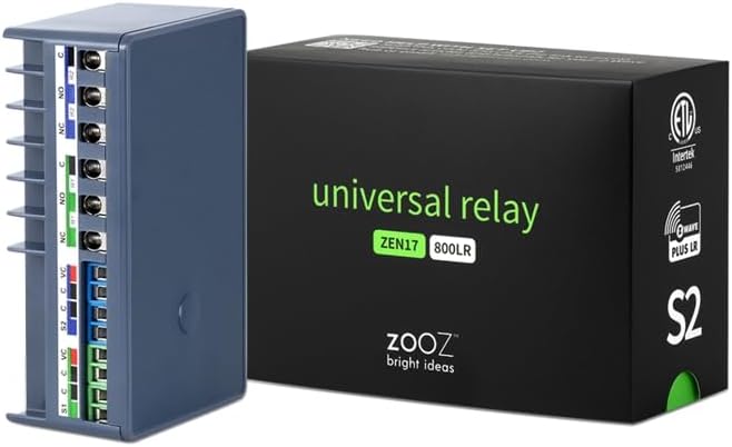 ZOOZ ZEN17 800LR Z-Wave Long Range Relay 20A 10A for Garage Doors Awnings