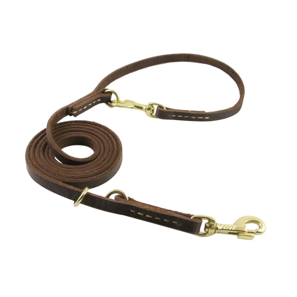 Dog Leash,8ft Leather Dogs Lead Double Ended Adjustable Dog Leash for Small Medium Large Pet Dogs Running Walking