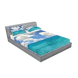 Ambesonne Ocean Fitted Sheet & Pillow Sham