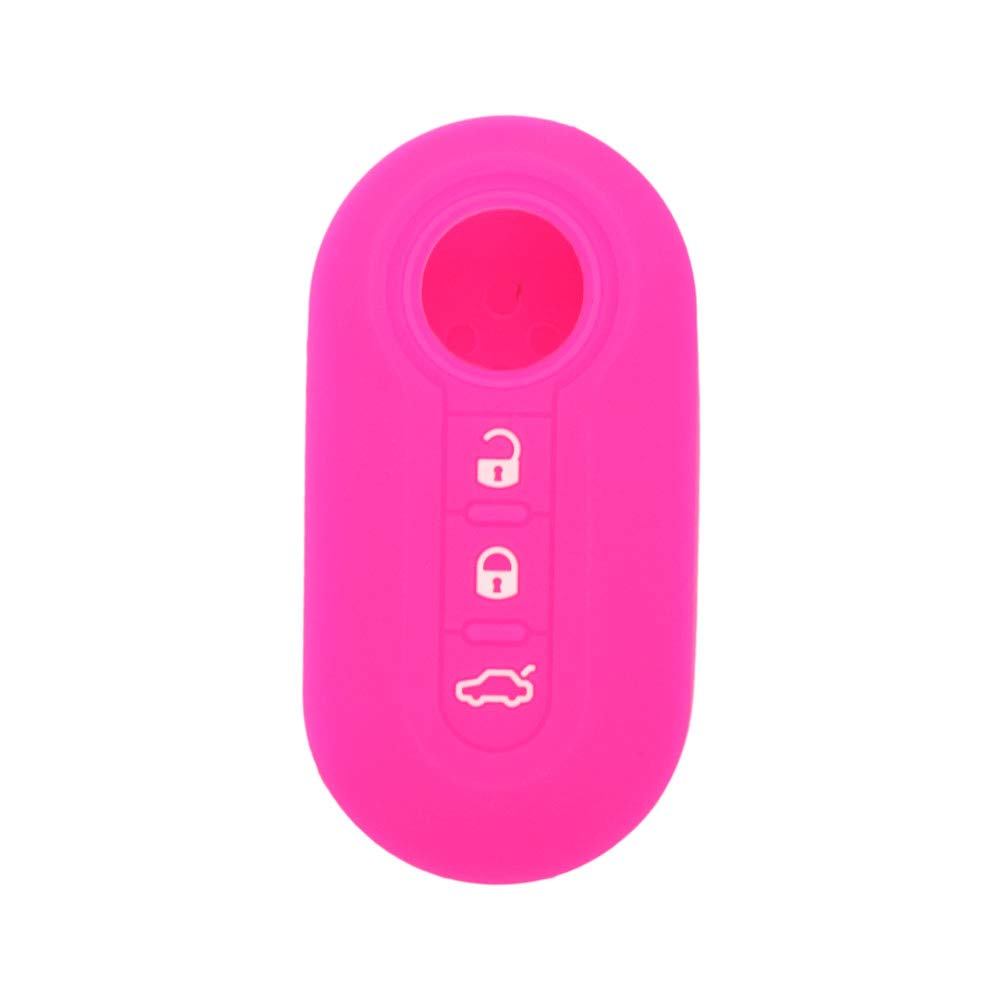 BROVACS Silicone Cover Protector Case Holder Skin Jacket Compatible with FIAT 3 Button Flip Remote Key Fob CV4759 Rose