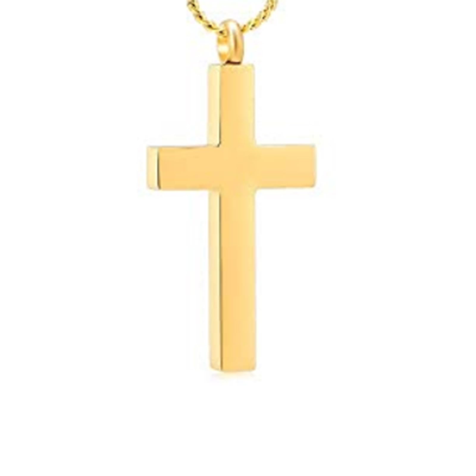 Crystal Cross Necklace for Ashes - Stainless Steel Keepsake Cremation Jewelry - Religious Cross Memorial Urn Necklace for Pet Human Ashes Pendant