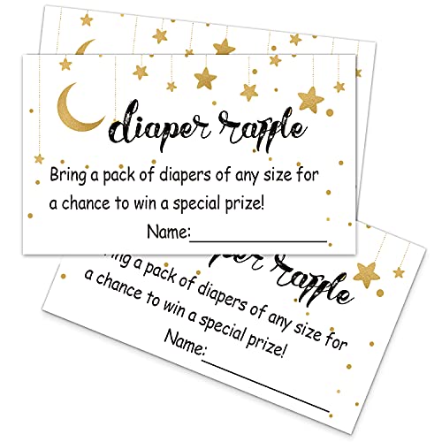 Giftideaworkshop 50 Pcs Diaper Raffle Tickets for Girl or Boy Baby Shower Invitations,Baby Shower Game, Bring a Pack of Diapers to Win Favors