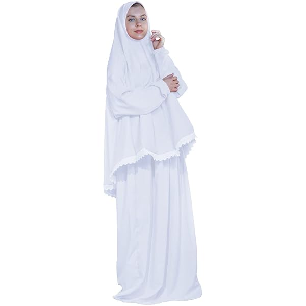 East west Women's Prayer Dress 2 Pieces (Without Sleeves) | Plain White