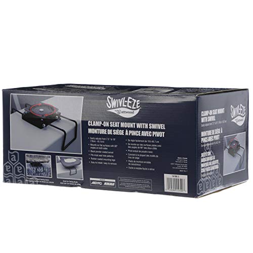 Attwood 157003 Seat Mount, ClampOn With Swivel, Adjusts from 7 ½