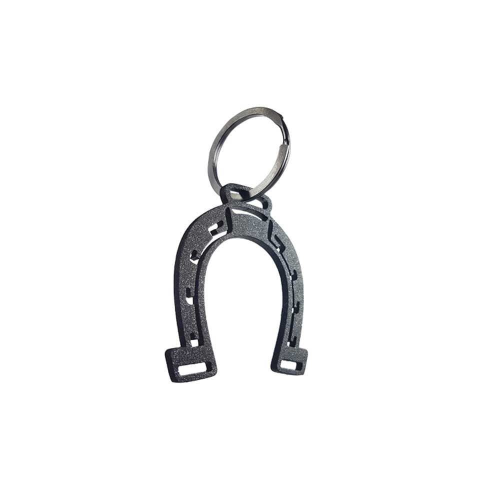 Avisa Stainless steel key chain - 'Horseshoe' (black, glitter)