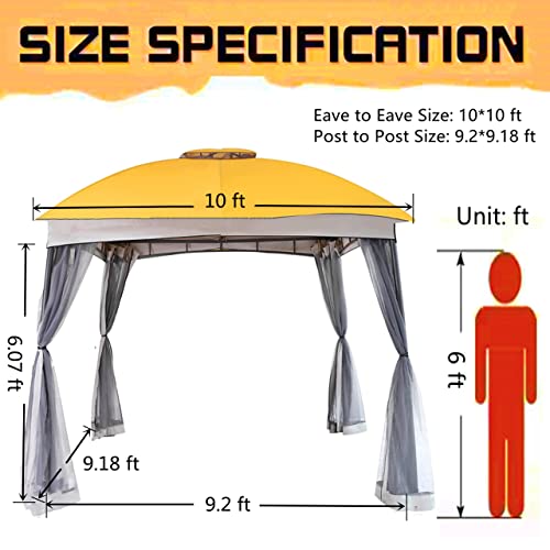 FAB BASED 10x10 Gazebo for Patio, Patio Canopy with Sand Bags to Secure