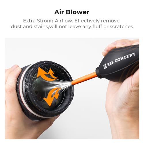 K&F CONCEPT 25 in 1 Camera Cleaning Kit with Pen, Blower, Cleaning Cloth, Liquid, 24MM Full Frame Sensor Cleaner, Brush for DSLR Camera Lens, Phone