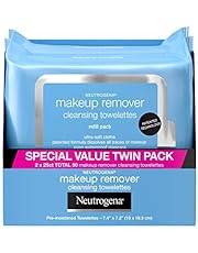 Neutrogena Makeup Remover Cleansing Face Wipes, Daily Cleansing Facial Towelettes to Remove Waterproof Makeup and Mascara, Alcohol-Free, Value Twin Pack, 25 Count, 2 Pack