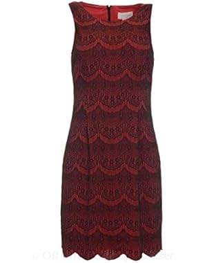 Jessica Simpson Women's Sleeveless Bonded Lace Sheath Dress