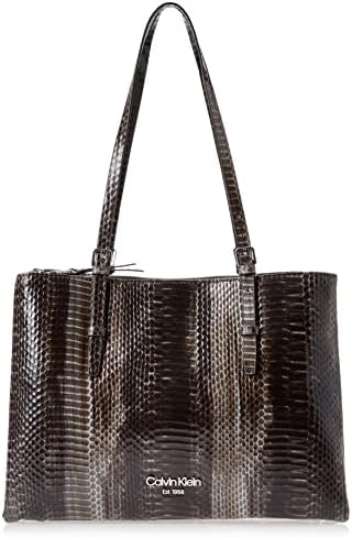 سعر Calvin Klein Penny Triple Compartment Tote, Black Python فى ...