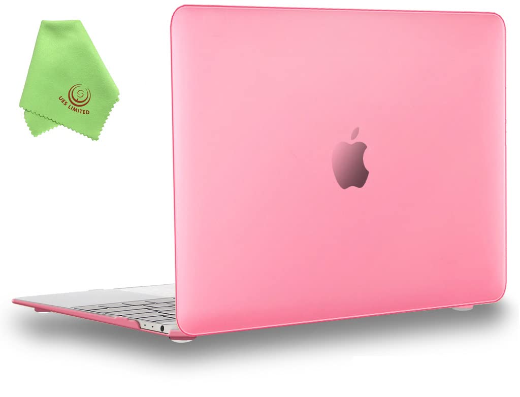 UESWILL Smooth Touch Matte Hard Shell Case Cover Compatible with MacBook 12 inch with Retina Display (Model: A1534) + Microfibre Cleaning Cloth, Pink โ image 1