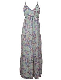 Mogul Womens Sleeveless Dress Floral Print Bohmian Long Maxi Dress