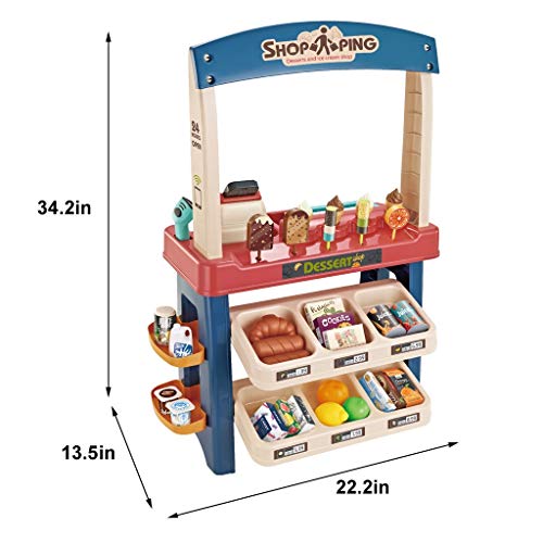 Kids Role Play Ice Cream Shop Toy Set, Children Shopping Toys Playset
