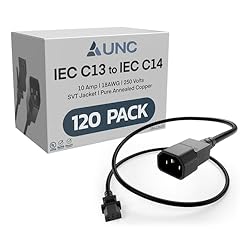 120 Pack UNC 3.5ft PDU Power Cable C13 to C14 10Amp