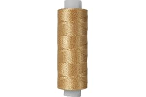 Pearl Cotton Thread by Threadart | 75yd Spools Size 8 | Perle Cotton for Friendship Bracelets, Crochet, Cross Stitch, Needlepoint, Hand Embroidery | LT TAN - Color 437