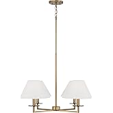 Capital Lighting 452241AD Gilda Transitional Contemporary, Art-Inspired Bohemian White Fabric Chandelier, 4-Light 240 Total W