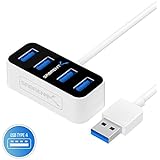 Sabrent 4 Port Mini Portable USB 3.0 Hub [2-ft cable] the World's Smallest USB 3.0 Hub (HB-MNBW)