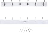 DOKEHOM 6 Satin Nickel Hooks on White Wooden Board Wall Mounted Rack view 5