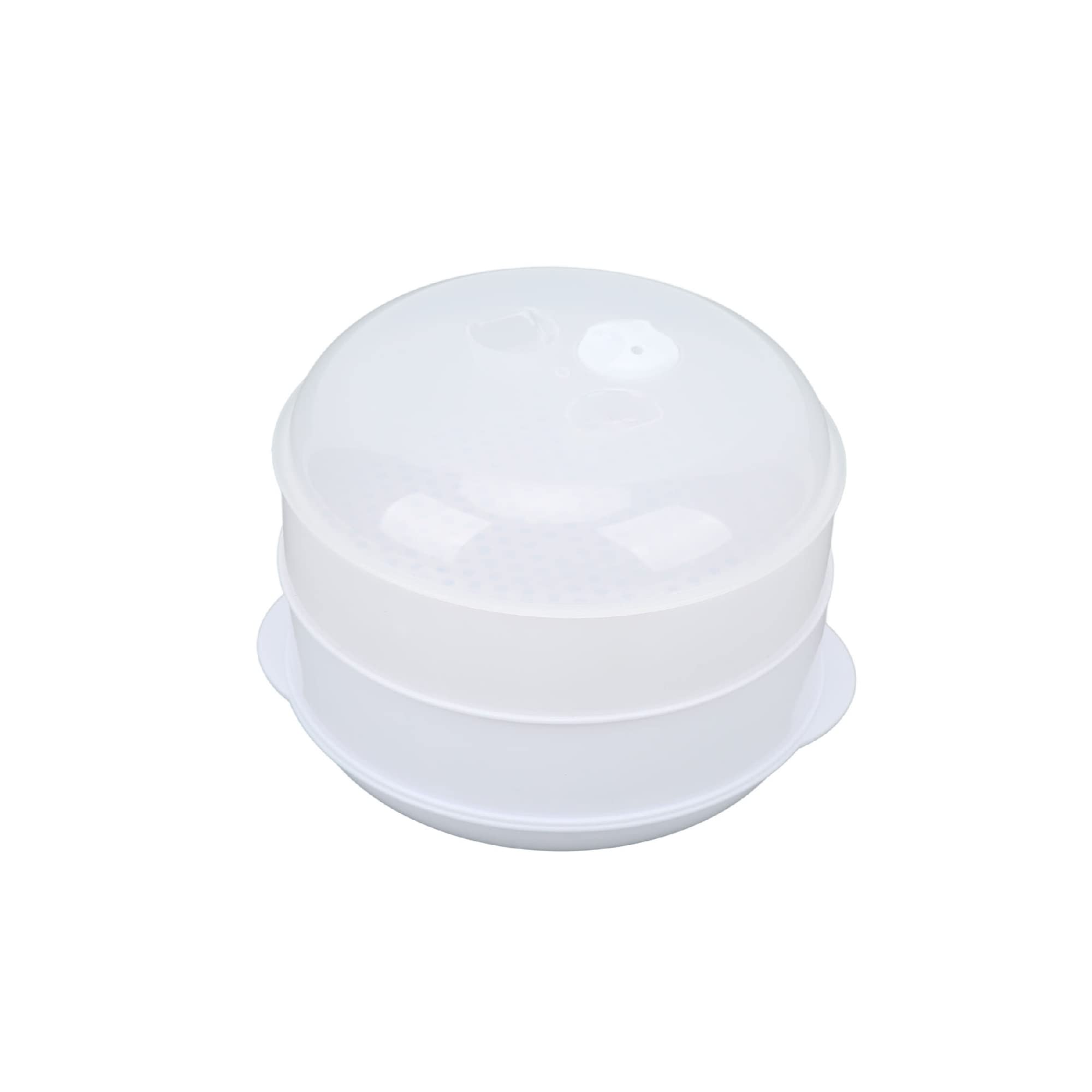 VIVAAS 2 Tier Microwave Vegetable Steamer Healthy Pasta Rice Cooking Pan