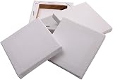 JKG 4 x Mini Blank Framed Canvas Panels 7x7cm Pre Stretched 100% Cotton view 1