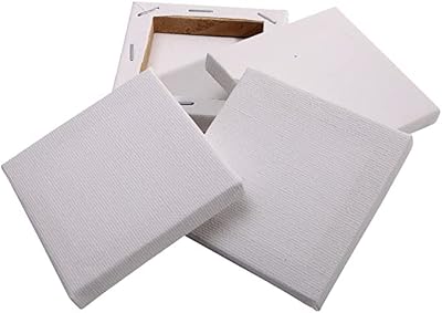 JKG 4 x Mini Blank Framed Canvas Panels 7x7cm Pre Stretched 100% Cotton