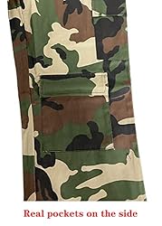 Womens Casual Camo Pants High Waist Cargo Trousers