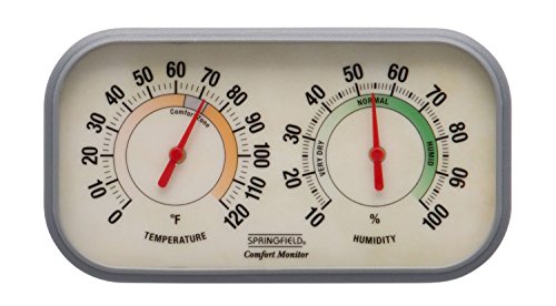 Springfield Color Track Humidity Meter and Indoor Thermometer, Analog Weather Station for the Bedroom, Nursery, Storage, and Inside the Home