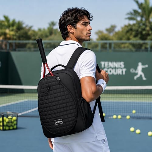 Mochila Academia Impermeável Grande para Tênis, Bolsa Esportiva com Compartimento para Sapatos, Ideal para Viagem, Pickleball, Badminton, Fitness e Uso Diário