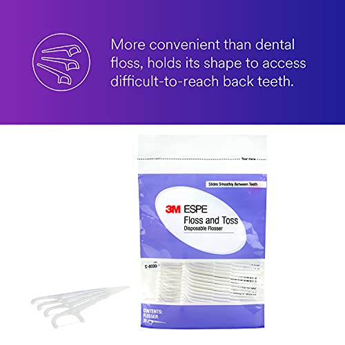 3M Floss and Toss Disposable Dental Floss Picks, Floss and Toothpick in