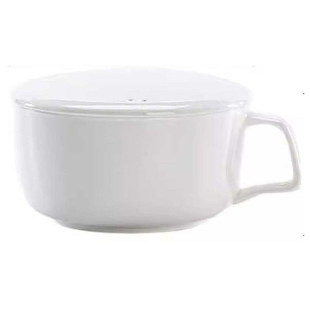 TAMUME 1L White Porcelain Oversized Serving Bowl with Lid