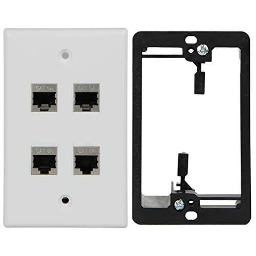 Wi4You Wall Plate 4 Port, Single Gang RJ45 Wall Plate