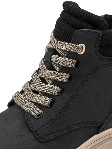 Damen Lace Boot Flat 1-25913-45, Stivaletto Donna, Nero, 41 EU