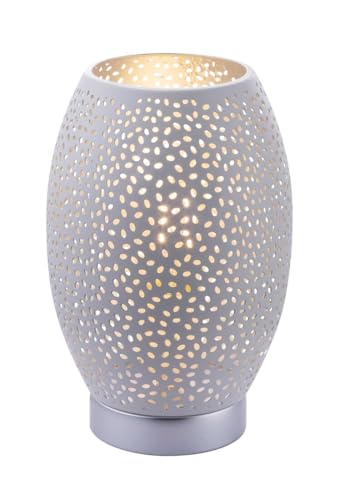 PRENDELUZ Tischlampe aus Metall, silberfarben, E27-Fassung, Leistung 40 W, ideal für Stimmungsbeleuchtung und Dekoration.